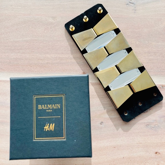 Balmain X H&M Gold Suede Cuff original packaging - Picture 1 of 6